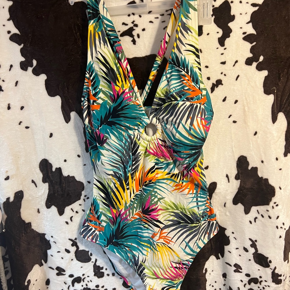 Shade & Shore Multicolor Tropical One Piece Swimsuit